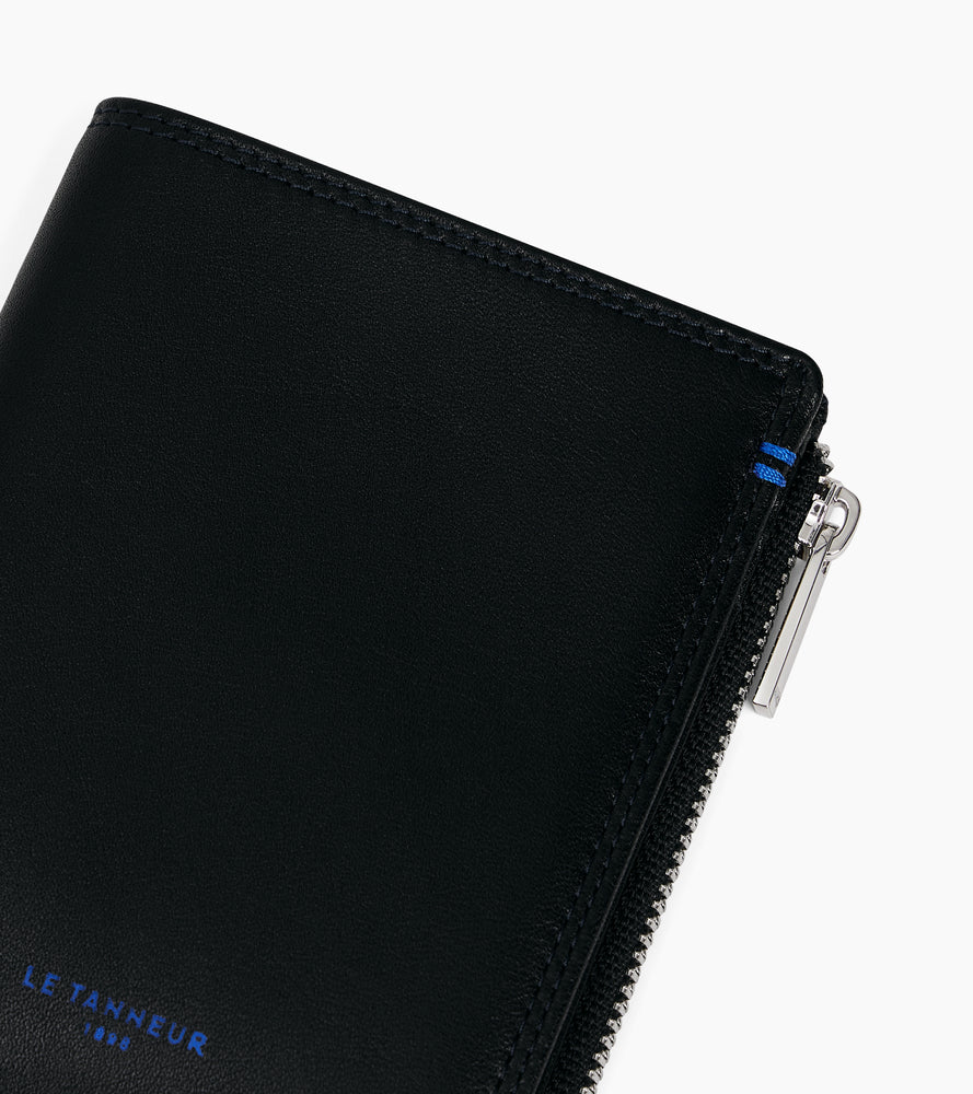 Portefeuille vertical zippé moyen modèle Martin en cuir lisse - Image 2