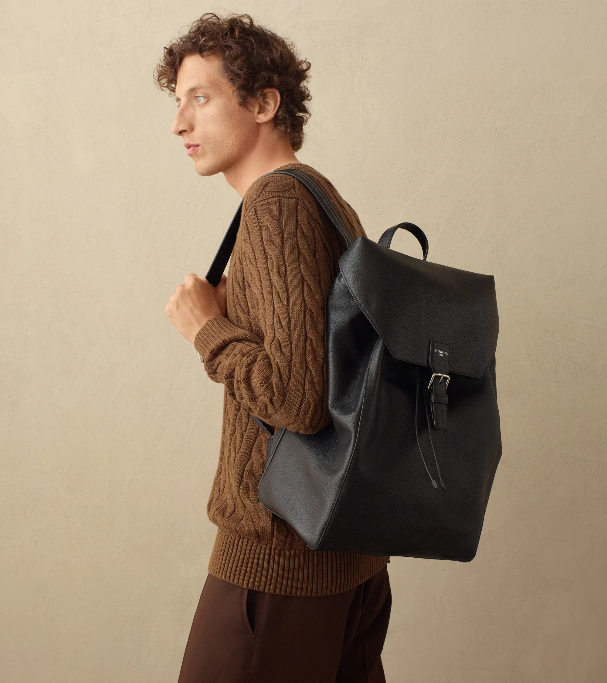 Sac à dos à rabat Emile en cuir grainé - Image 6